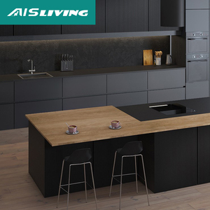 Meuble de cuisine moderne et minimaliste en MDF laqué mat de Shenzhen avec évier et charnières - Prix de gros - Product Image 4