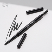 Crayon définition double embout noir mat longue tenue pour maquillage quotidien, crayon à sourcils waterproof pour la vente en gros