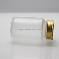Bouteille en verre transparente vide de 60 ml pour médicaments, lait, gélules, pilules, vitamines, herbes, avec bouchon