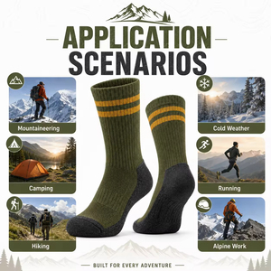 Custom Wool Hiking <b>Socks</b> <b>Moisture</b> Wicking Cushioned Sole Warm Outdoor Sports Crew <b>Socks</b> for Winter Season Outdoor Hiking <b>Socks</b> - Product Image 6