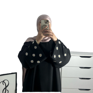 <span class=keywords><strong>Abbigliamento</strong></span> tradizionale musulmano da <span class=keywords><strong>donna</strong></span> abito lungo Abaya chiuso con colletto aperto Vintage Casual morbido <span class=keywords><strong>etnico</strong></span> Hijab Kaftan - Product Image 2