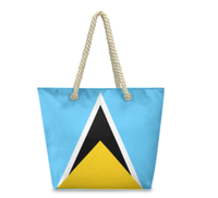 Sac fourre-tout avec drapeau de Sainte-Lucie, grande capacité, durable, imperméable, sac à bandoulière polyvalent pour le travail, les voyages, la plage