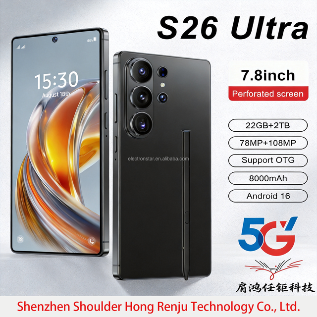 22G+2TB 7.3INCH Android 16 S26 ultra LTE Cellular Smartphone Al Scene Recognition Built-in Pen 108MP LTE Cellular Phone in Stock