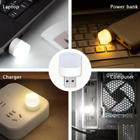 Lampu Malam Mini USB untuk Kamar Tidur, Lampu Samping Tempat Tidur Anak, Lampu Baca Cahaya Lembut, Lampu Ambient Colokan Listrik untuk Laptop, Power Bank, Komputer
