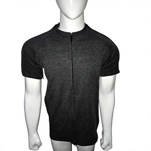 T-shirt décontracté à manches courtes, col rond, avec fermetures éclair sur les côtés et sur les épaules/les manches, antibactérien, 100% coton et élasthanne - Product Image 1