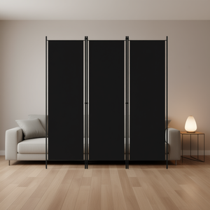 Divisor de Habitaciones Moderno Negro de 3 Paneles, 59.1x70.9 Pulgadas, Plegable y Móvil, para Decoración del Hogar - Product Image 2