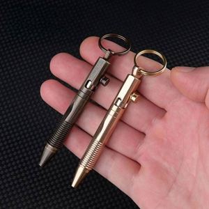 Stylo porte-clés miniature à mécanisme à bille en laiton antique, style sportif européen, pour extérieur, promotionnel, personnalisé, anti-stress, 0,5 mm - Product Image 1
