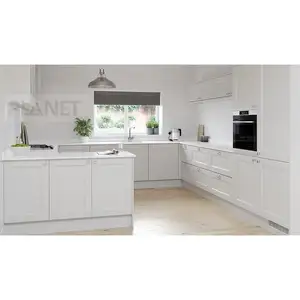 Custom Mdf White Home Hotel Modern Luxury Popular Compact Small Size Kitchen Cabinets Designs With Kitchen Islands