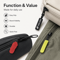 Tirette de fermeture éclair en caoutchouc PVC souple personnalisée, écologique, en silicone coloré, pour vêtements et sacs, faible MOQ, vente en gros