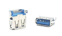 Prise femelle USB3.0 à angle droit SMT plastique bleu 9P