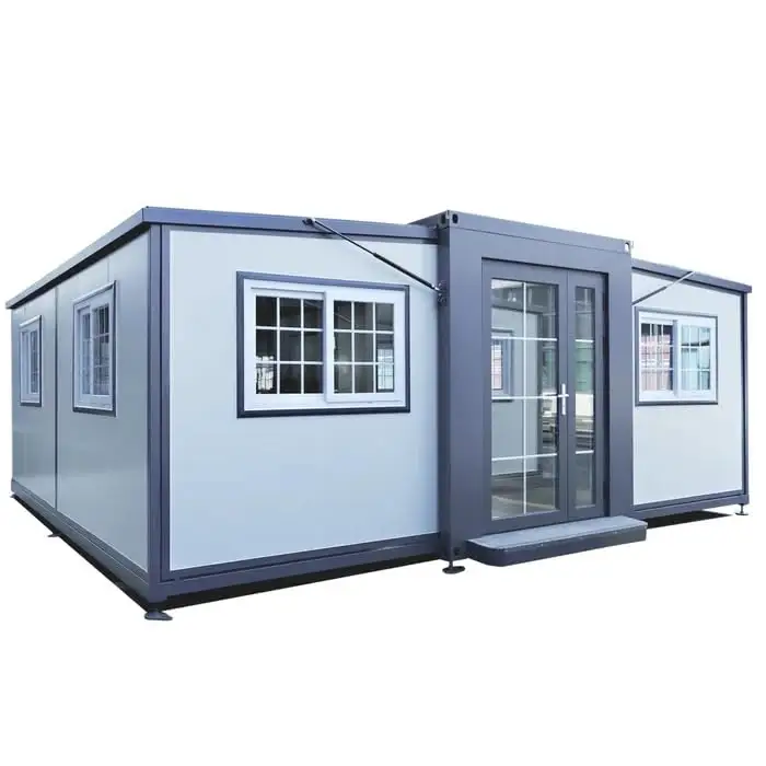 Özel 20ft gri renk katlanır evler ile mutfak banyo çatı balkon genişletilebilir konteyner ev ofis