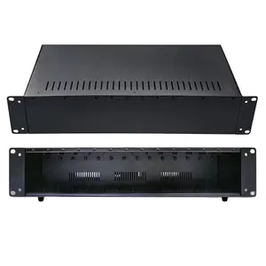 Instrumen optik Ethernet konverter Media Fiber optik penutup 2U rak Tampilan Chassis Server