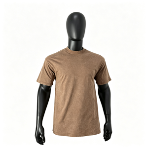 250G Washed Brushed Distressed Blank T‑Shirt Unisex Loose Drop‑Shoulder Tee Wholesale OEM Private‑Label Promotion <b>Tops</b> - Product Image 1