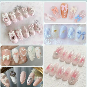 12 lưới/hộp hỗn hợp nhựa <span class=keywords><strong>Bowknot</strong></span> Nail charms 3D đầy màu sắc Bow Kawaii Rhinestone Nail Art trang trí DIY làm móng bộ phận bút Tweeze - Product Image 6