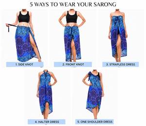 Custom Print 100% Polyester <strong>Women's</strong> <strong>Swim</strong> Cover up Wrap Oversize Summer Pareo Sarong Vacation Beach <strong>Skirt</strong> - Product Image 6