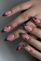 Faux ongles en acrylique rouge amande faits à la main, à coller, pour la Saint-Valentin