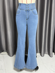 <span class=keywords><strong>Jeans</strong></span> a Zampa Skinny da Donna 2025, <span class=keywords><strong>Vita</strong></span> Alta con Bottoni, Elastici e Traspiranti, Casual - Product Image 2