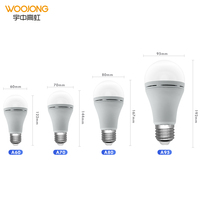 Woojong offre spéciale LED ampoule d'éclairage de secours utilisation pratique batterie Rechargeable Portable haute CRI 9W 12W Options E27 B22 Base