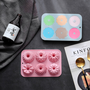 6 Holtes Non-Stick Siliconen Donut Mal Herbruikbare Muffin Cupcake Savarin Pan Diy Decoratieve Bakplaat - Product Image 4