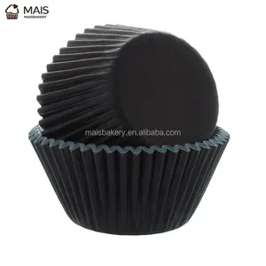 MaisBakery tek kullanımlık yağlı kağıt yapışmaz tek duvar yuvarlak siyah cupcake gömlekleri muffin kılıfları kağıt çörek kek tutucu