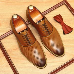 Mocassins Oxford carrés pour hommes de haute qualité en cuir véritable, à lacets, antidérapants, respirants et légers - Product Image 3