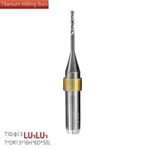 Fraise <span class=keywords><strong>dentaire</strong></span> en carbure de tungstène à trois dents pour utilisation en dentisterie CAD/CAM avec compatibilité machine - Product Image 1