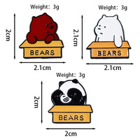 Broche Mignonne Trois Ours Animés, Badge Métallique Créatif pour Sac à Dos, Accessoires Décoratifs pour Enfants en Stock