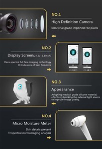 เครื่องวิเคราะห์ผิวหน้าแบบมืออาชีพ แสงยูวี RGB โพลาไรซ์ ตรวจรูขุมขนลึก ริ้วรอย เม็ดสี ความชุ่มชื้น เครื่องมือความงาม หน้าจอสัมผัส - Product Image 4