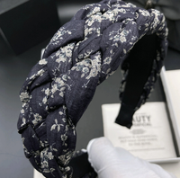 Retro Gewebte Blumenmuster Handgemachte Damen-Stoff-Haarschleife mit Breiter Krempe für Erwachsene, Neues Temperamentvolles Allrounder-Accessoire zum Valentinstag