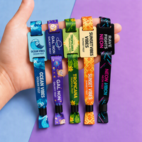 Bracelets élastiques tissés NFC personnalisés en gros avec mini-carte RFID pour billets d'événements sportifs