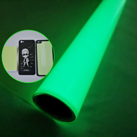 Vinilo Reflectante Autoadhesivo de PVC/PET, Rollo de Película Luminosa Fotoluminiscente, Señales de Seguridad que Brillan en la Oscuridad