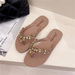 Sandalias de Playa Planas de 1.8cm con Pedrería Cosidas a Mano para Verano, Sandalias de Mujer Antideslizantes y Duraderas, Directo de Fábrica - Product Image 5