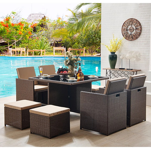 Ensemble <span class=keywords><strong>table</strong></span> <span class=keywords><strong>et</strong></span> chaise d'extérieur moderne, confortable, imperméable <span class=keywords><strong>et</strong></span> résistant au soleil, pour cour d'hôtel, terrasse <span class=keywords><strong>et</strong></span> jardin, coussin de loisirs - Product Image 2