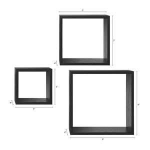 Étagères murales carrées flottantes pour la décoration intérieure, <span class=keywords><strong>rangement</strong></span> pour salon et chambre, présentoir pour plantes et fixation d'œuvres d'art - Product Image 3