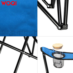 Chaise pliante d'extérieur Woqi, cadre en aluminium, tissu Oxford, légère, portable, pour le camping, le jardin, la plage, la pêche, avec porte-gobelet - Product Image 5