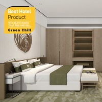 Ensemble de meubles en cuir pour chambre d'hôtel de luxe moderne, design d'intérieur personnalisé, pour hôtel contemporain haut de gamme