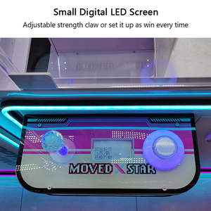 Vente en gros fournisseur <span class=keywords><strong>de</strong></span> jeu <span class=keywords><strong>de</strong></span> griffe <span class=keywords><strong>de</strong></span> grue simple électronique à pièces d'étoiles mobiles machine transparente à louer mignonne machine à griffes - Product Image 4