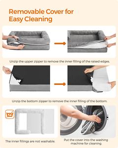 Feandrea Luxe Grote Traagschuim Huisdierenbedden Orthopedische Hondenbed Hondenbank Met Zijkanten En Afneembare Wasbare Hoes - Product Image 5