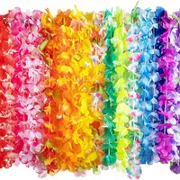 Vente en gros d'usine, guirlande de fête personnalisée en tissu polyester hawaïen, faite à la main, colorée, ensemble aléatoire, décoration de guirlande