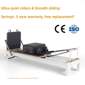 Machines de Pilates Reformer Blanches en Aluminium, Reformer Pilates Professionnel avec Plateforme de Saut, Barre de Pied Réglable, ODM - Product Image 1