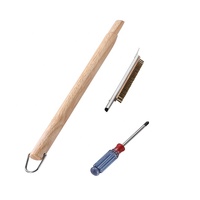 Kit d'accessoires pour pizza YINHAO avec brosse pour four à pizza et grattoir à pierre, pelle à pizza en aluminium et roulette à découper pour la cuisson