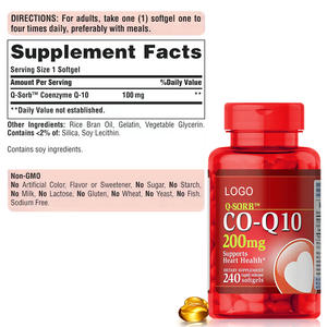 Büyük miktarda koenzim içeren OEM/ODM koenzim Q10 yumuşak kapsül diyet takviyeleri Q-10 - Product Image 4