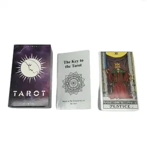 70*120mm kích thước lớn 78 thẻ một boong số lượng lớn tùy chỉnh in ấn thẻ Tarot với sách hướng dẫn