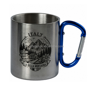 Tasses de voyage personnalisées en acier inoxydable 304 pour l'extérieur, à double paroi, avec sublimation, motif pingouin <span class=keywords><strong>d</strong></span>'<span class=keywords><strong>Islande</strong></span>, avec mousqueton, 300 ml - Product Image 3