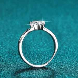 VVS1 1 Karat Moissanit 925er Sterlingsilber Schmuck Fabrik-Direktverkauf personalisierbarer zierlicher Eternity Laborgezüchteter Verlobungsring - Product Image 4