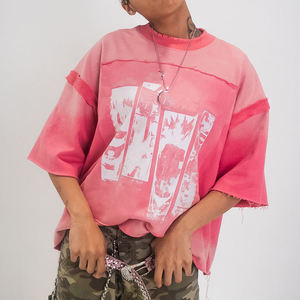 Camiseta Finch Garment Hip Hop Streetwear con Cuello Redondo para Hombre, Estilo Y2K en Contraste, Camiseta Gruesa de Algodón Pesado para Hombre - Product Image 2