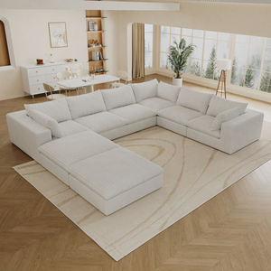 Canapé en stock aux États-Unis, livraison directe, meubles de salon traditionnels américains, canapé modulaire en velours côtelé, ensembles de canapés - Product Image 3