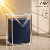 Boîte de présentation magnétique en acrylique transparent écologique amovible sur le thème des animaux, boîte de rangement portable pour collection de cartes
