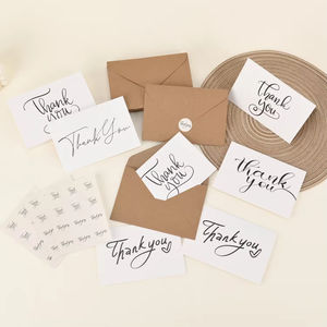 Set di Biglietti di Ringraziamento Personalizzati con Logo, Biglietti di Auguri per Compleanno con Busta in Carta Kraft - Product Image 1