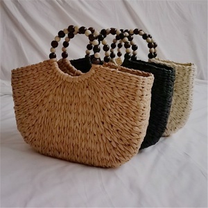 Bolso Bandolera <span class=keywords><strong>de</strong></span> Paja Trenzada Semirredonda Hecho a Mano Huayi 2026 al <span class=keywords><strong>por</strong></span> <span class=keywords><strong>Mayor</strong></span>, Bolso <span class=keywords><strong>de</strong></span> Mano con Asa <span class=keywords><strong>de</strong></span> Cuentas <span class=keywords><strong>de</strong></span> <span class=keywords><strong>Madera</strong></span> para Mujer, Ideal para Verano y Playa - Product Image 6